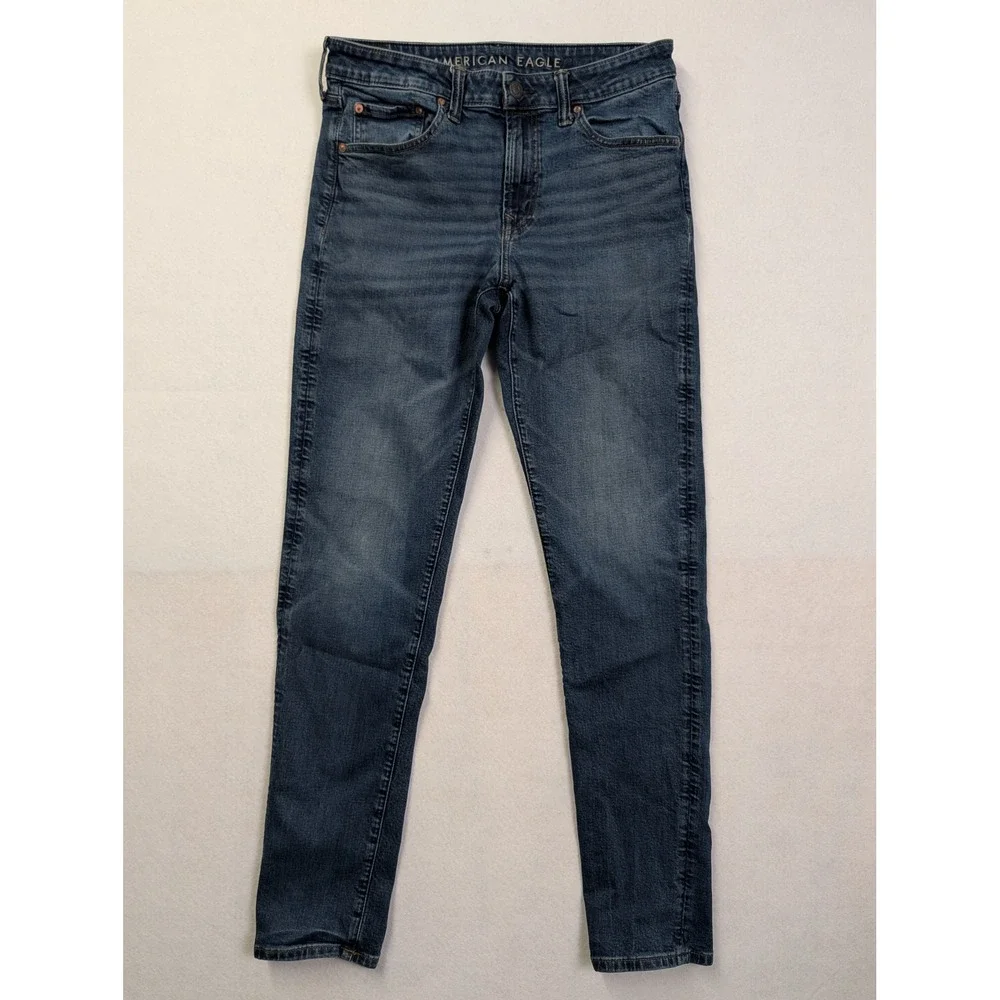 American Eagle Mens Jeans 32 x 36 Athletic Fit Airflex Dark‎ Wash Blue